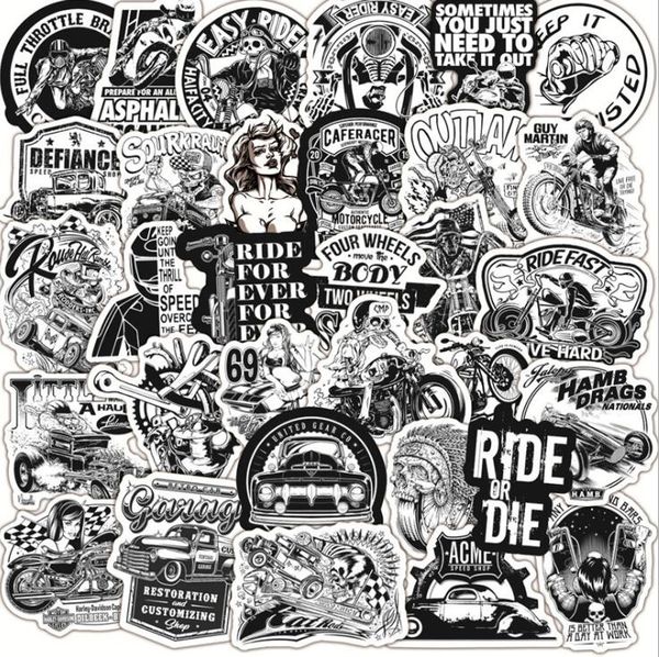 

low price promotion black and white racing graffiti stickers for lapskateboard luggage moto bicycle car stickers kids diy carton sticker