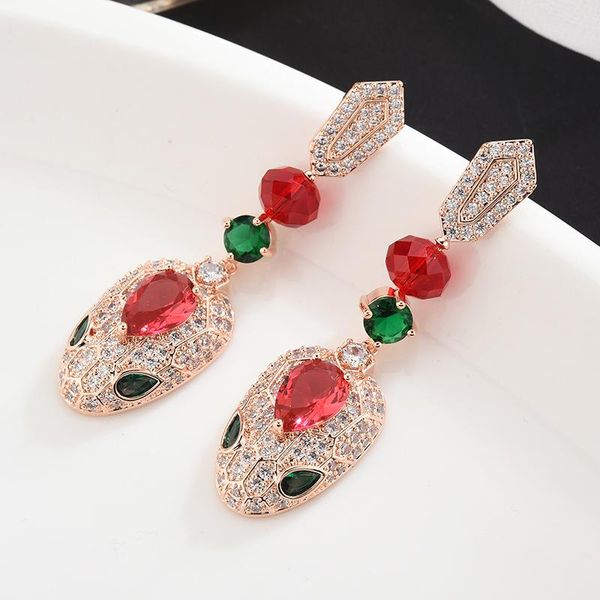 

rose gold earrings for women brand desigwedding jewelry women's snake ear studs sale, Golden;silver