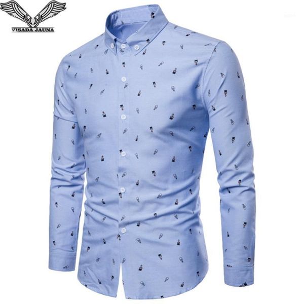 

visada jauna 2018 new men shirts casual long sleeve turn-down collar men shirts business slim fit designs big size n89441, White;black