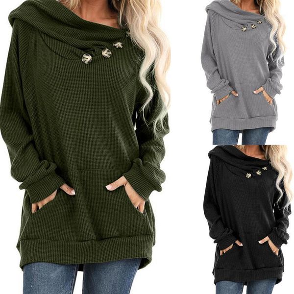 

gym clothing women hoodie pullover sweatshirt long sleeve loose with pocket1, White;black