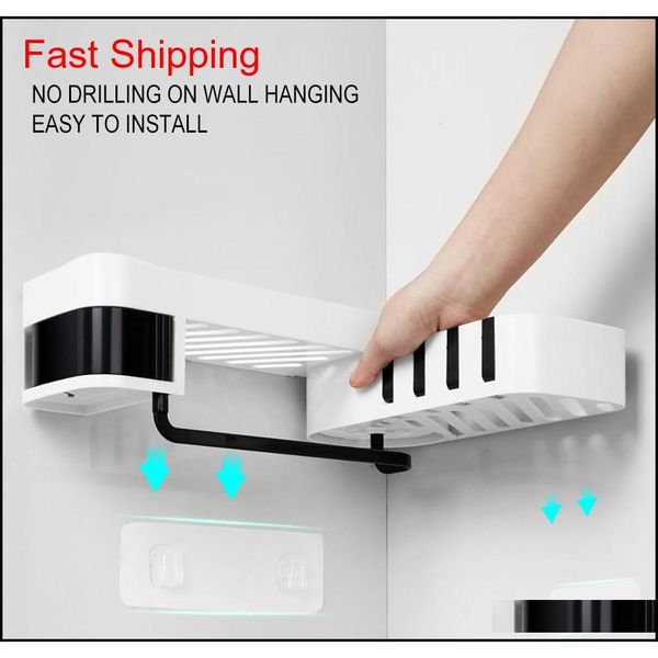 

1 pcs corner shower shelf bathroom shampoo shower shelf holder kitchen storage rack organizer wall mounted qylzmy homes2011