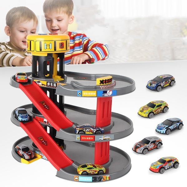 

urban rail multi-storey lift park benefit intelligence children boys and girls electric car parking lot model toys