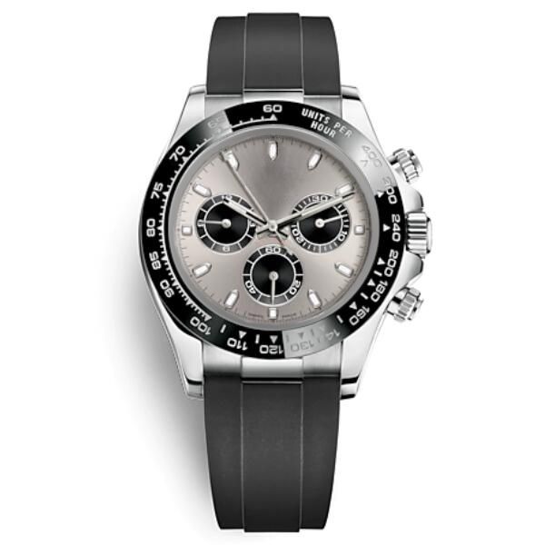 

mens sports watch all subdials work function 40mm rubber strap mechanical automatic wristwatches relogies for men reloj de hombre orologio d, Slivery;brown