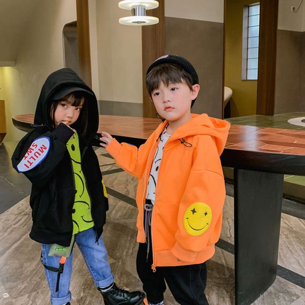 

sweater im children's wear boys' cardigan 2021 spring new korean sle hooded et 7hoq, Black