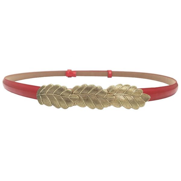 

золотой пряжкой luxury листовые пояс для платья waistband металла листья сплава пряжки пояс тонкий черный cummerbunds красный кожаный lady w, Black;brown