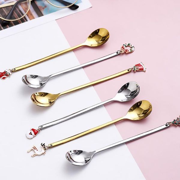 

6pcs coffee spoon mixing scoops stirring spoons stainless steel spoons