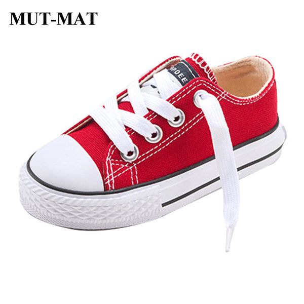 

2019 new classic children canvas shoes girls boys candy sneakers rubber sole casual shoes pure color shoes t200624, Black;red