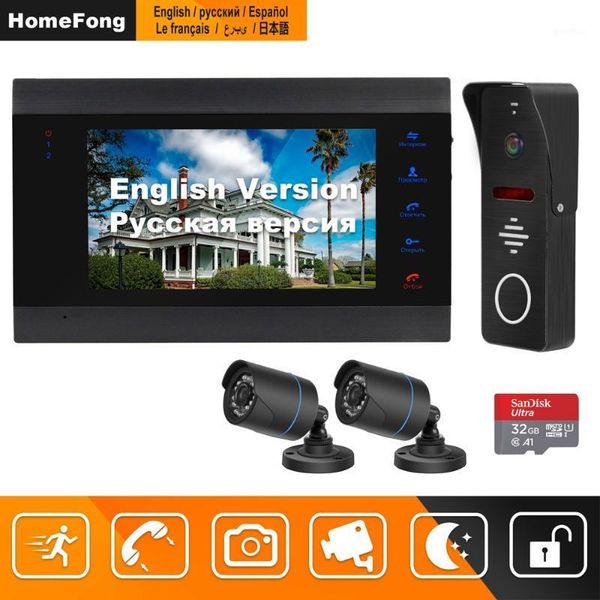 

video door phones homefong wired doorbell for home intercom with 2 cameras support infrared night vision motion sensor system1
