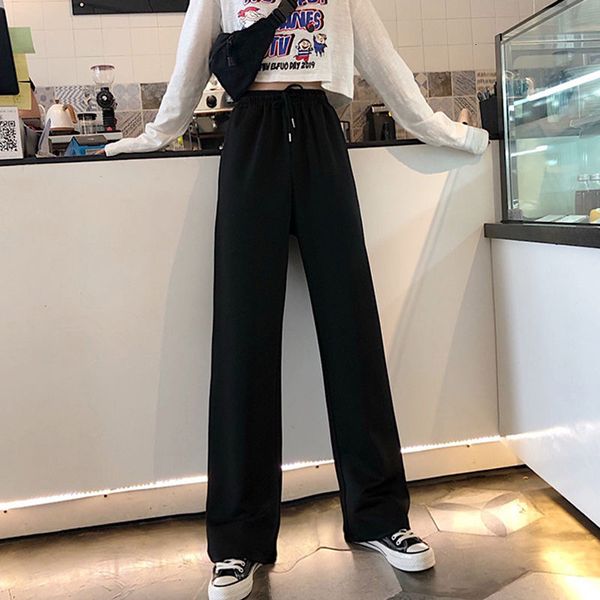 

2021 summer new high women's panties female loose black pants pbfg, Black;white