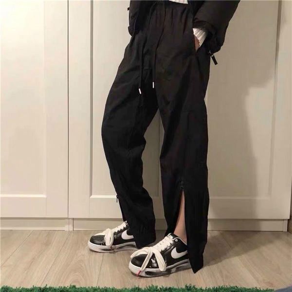 

2020 nk man korean fashion hip hop sweatpants couple side striped trousers men streetwear reflective joggers pants 5305, Black
