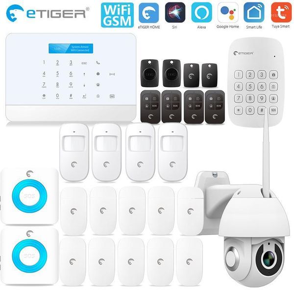 

alarm systems etiger original s6 super kit tuya smart wifi/gsm security system indoor siren work with google alexa1