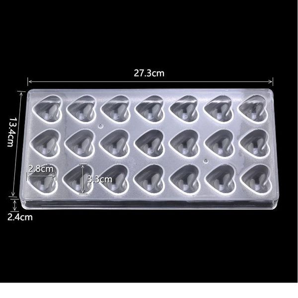 

21 heart-shaped clear diamond chocolate mould diy baking acrylic chocolate maker mousse candy mold baking pas jllnsp