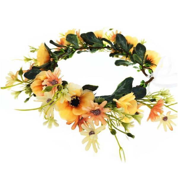 

womens pgraphy headwear hair accessories daisy flowers wreath crown festival headbands headdress adjustable floral qylfkt