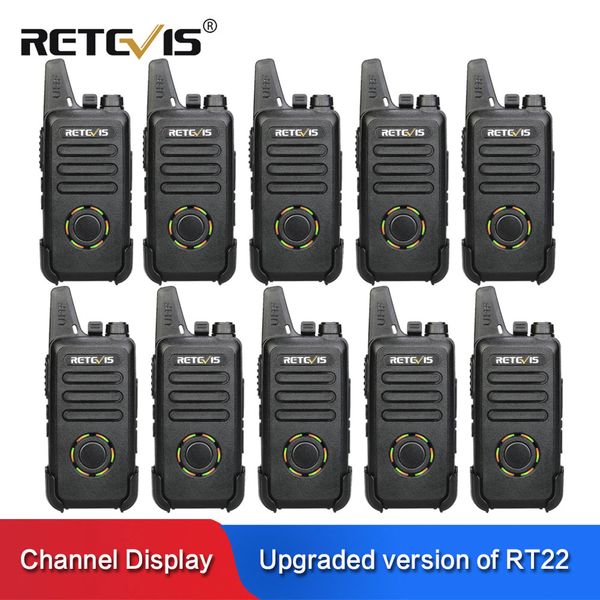 

retevis rt22s mini walkie talkie 10pcs 2w uhf vox hidden display handy two-way radio communicator walkie-talkies l