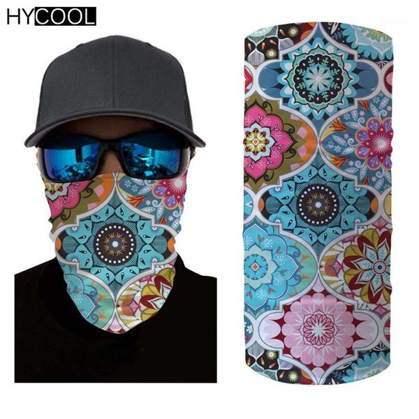 

hycool style bohemian floral pattern 3d printed bandana magical scarf headband face shied cycling windproof elastic scarves1, Black