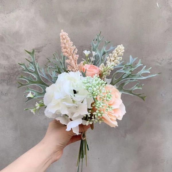 

decorative flowers & wreaths mix flower bouquet artificial rose fake home party travel ornaments