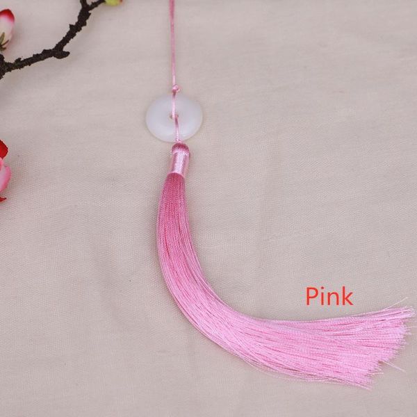 

5pc white jade peace buckle tassel diy keychain caps straps jewelry making charms curtain pendant craft accessories craft tassel h bbybri
