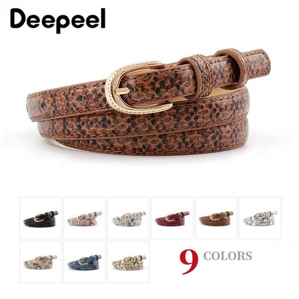 

deepeel 1pc/3pcs 1.4x105cm women's pin buckle belts female retro designer luxury belt snakeskin pattern decorative dress yb195, Black;brown