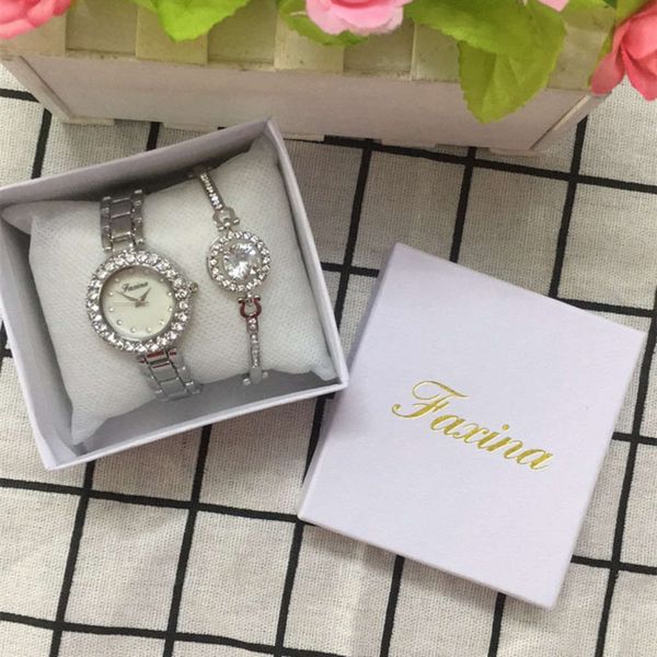 

piece women's bracelet fashion fasina two diamond inlaid set of versatile steel band quartz watch 2021pbly4zfb, Slivery;brown