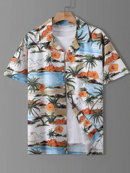 

men random tropical print shirt without tee o82n#, White;black