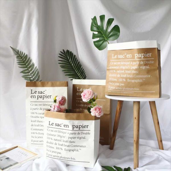 

gift wrap creative flowers storage bag nordic style vase home table decor kraft paper for wedding decoration party