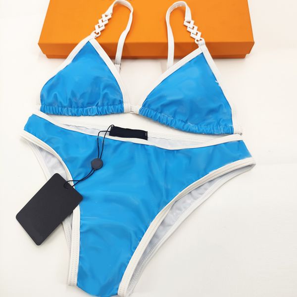 

women swimsuits classic letter pattern print bikini woman girls summer swimwear pure color ins bathing suit, White;black