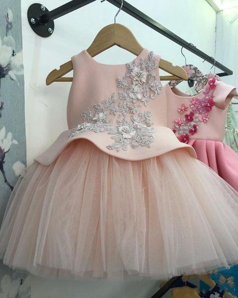 

girl's dresses real picture baby girl first birthday dress lace beads knee length pink tulle kids clothes party gowns1, Red;yellow