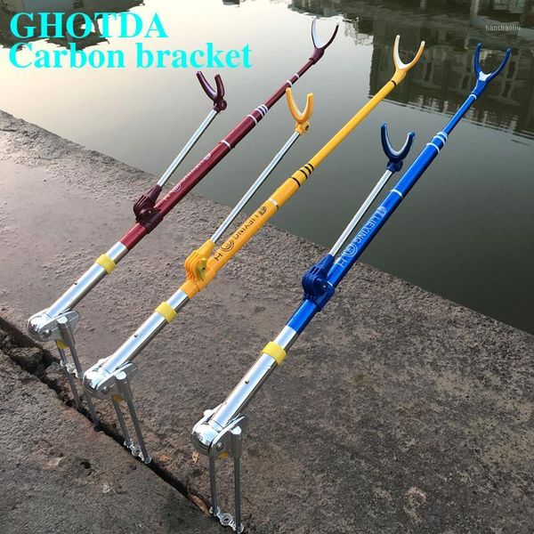 

boat fishing rods strong carbon fiber fish rod holder stand adjustable telescoping bracket 1.7m 2.1m 2.4m1