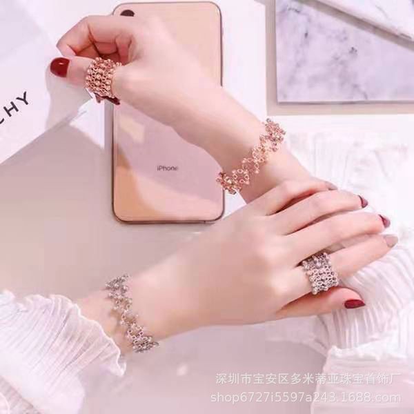 

tiktok, red ring, ring of the same bracelet, two in one dual-use jewelry, Silver