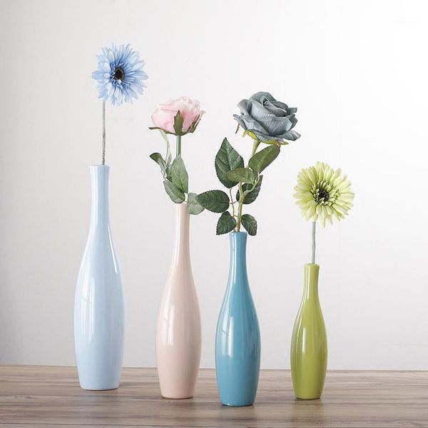 

european s ceramic vase colorful flower bottle adornment handicraft office porcelain vase home decor furnishing articles j1