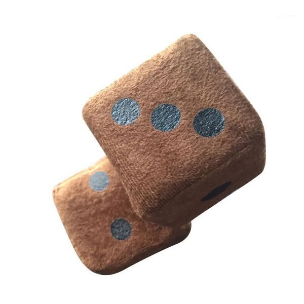 

2 pcs car pendant hanging cute craft auto vehicle ornaments rear view mirror suction cup accessories decorative plush dice1