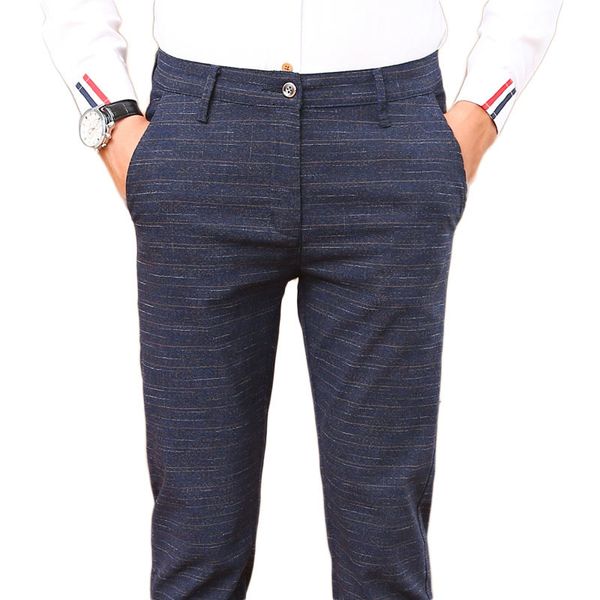 

hcxy 2019 spring and summmer casual pants thick men plus veet business men's straight trousers, Black