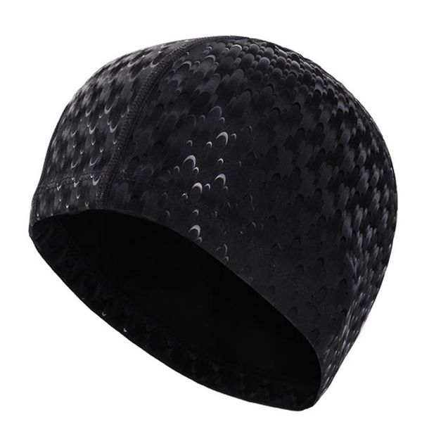 

pu coating men women swim pool swimming cap shiny shark skin elastic bathing hat waterproof long hair ear protection fo jllipw