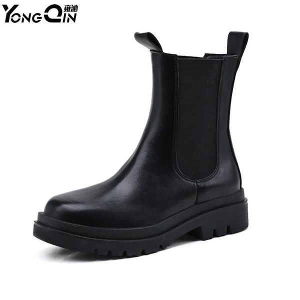 

british style martin boots women thick-soled black short boots women