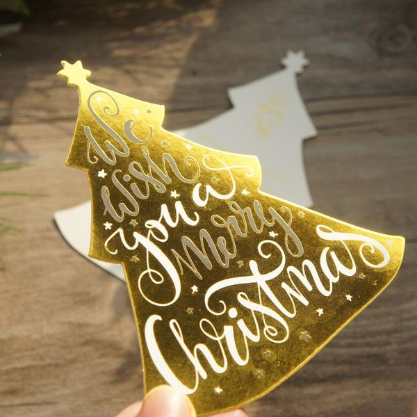 

30pcs merry christmas gold tree design card gift greeting cards tag gift cards party invitation yxlvbw xhhair