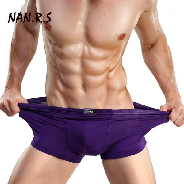 Cuecas sólidas clássicas de bambu homens roupa interior boxer sexy homens crotchless para cuecas masculinas de marca1254q