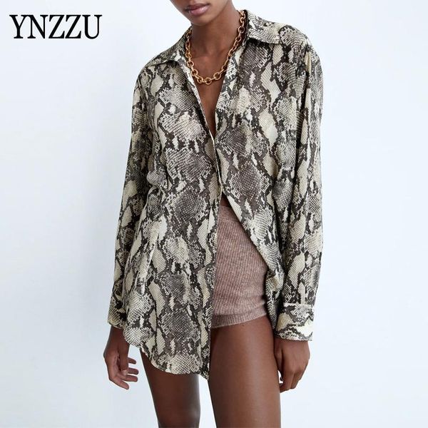

vintage printed fashion women slim blouses 2020 ladies long sleeve animal print shirts blouse femme chic ynzzu yt9231, White