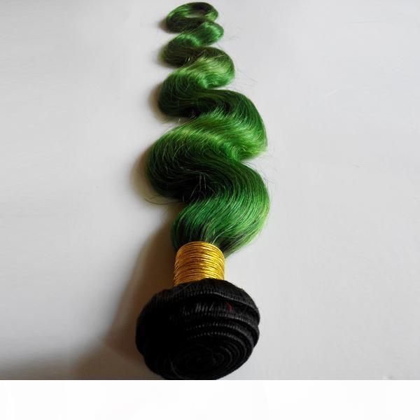 

tone ombre weaves brazilian body wave human hair weft 8-26inch new star european indian hair extensions 1b green 3pcs no shedding no tangle, Black