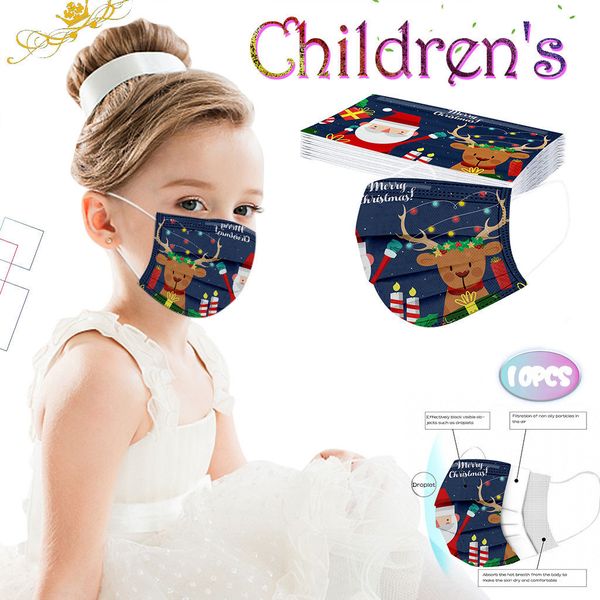 

new children's disposable christmas mask industrial 3ply earhook cosplay mascarillas party masks desechables 3