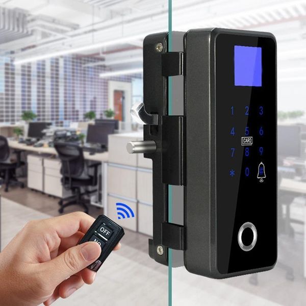 

smart door lock fingerprint password glass door lock hole glass password1