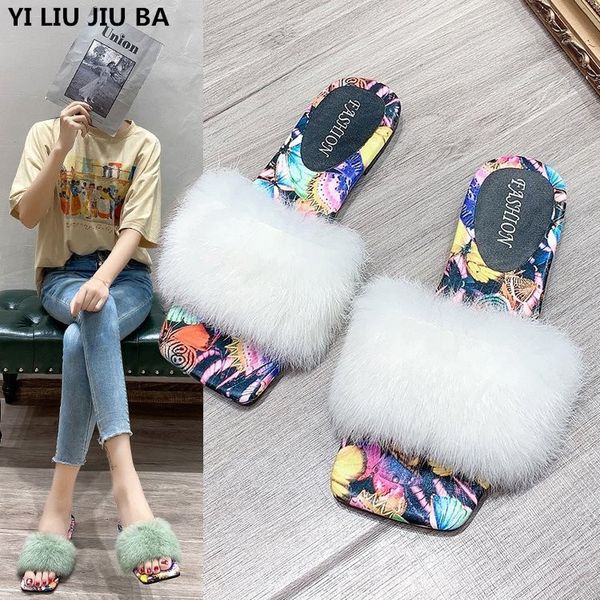 

new fur women slipper sandals women gladiator outdoor indoor flats shoes woman casual beach flip-flops slipper women shoes mujer x1020, Black
