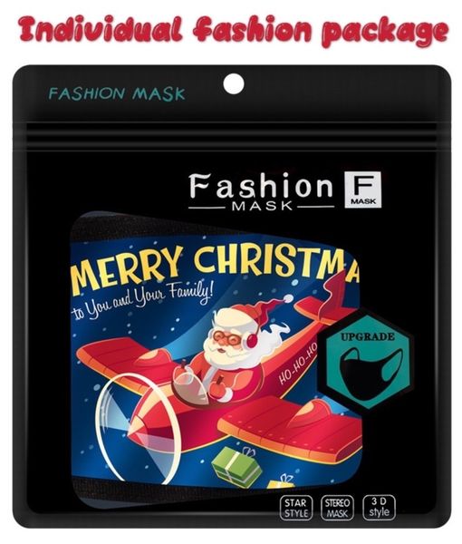 

christmas printed cloth kids fashion cotton masks face mask anti dust fog snowflake mouth cover breathab