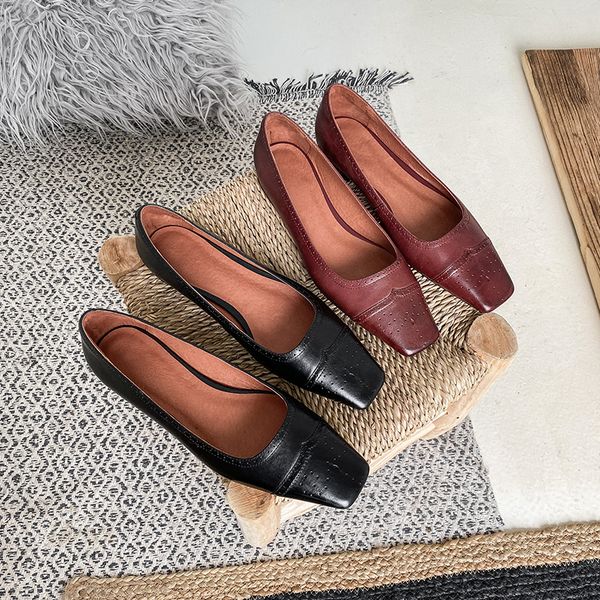 

2021 female pumps genuine 22.5-25cm internet retro vintage woman luxury shoes 2mei, Black