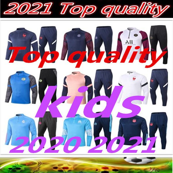 

2021 детские футбольные наборы 2020 2021 футбол джерси тренировка мальчиков спортивная косточка реал madrid kit chandal выжитие ноги fc barc, Black;yellow