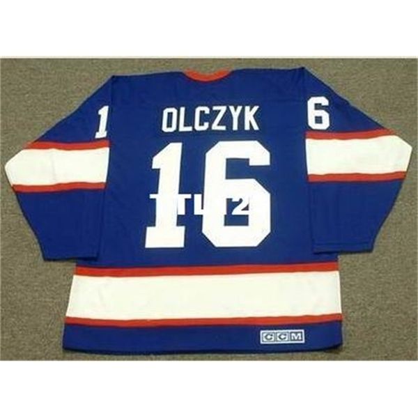

421 #16 ed olczyk winnipeg jets 1995 ccm vintage tck hockey jersey or custom any name or number retro jersey, Black