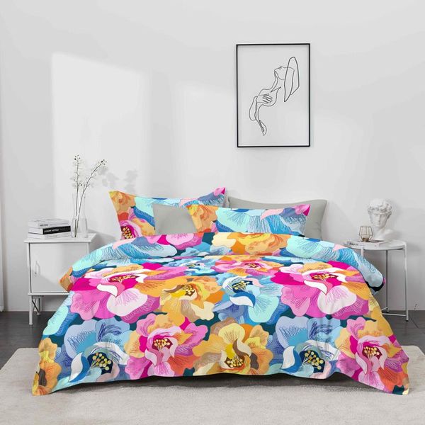 

simple plaid bedding cartoon skin friendly three piece set