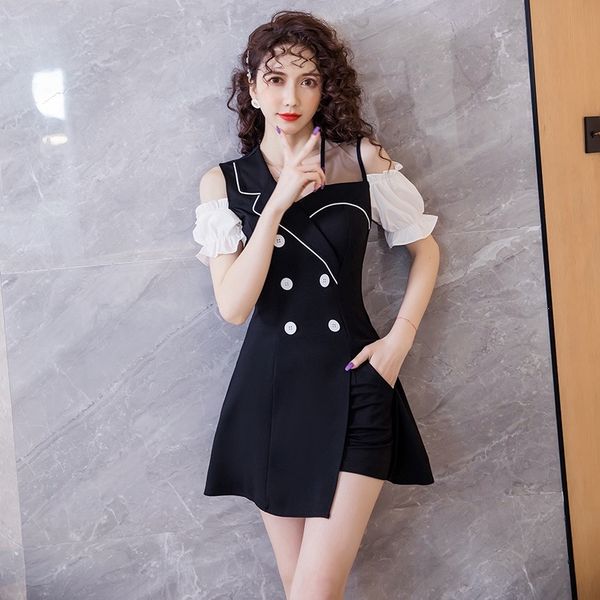 

tiktok fast hand internet celebrity dress 2020 summer new korean women's slim fit fashion suit pants suitdress pants set shorts suit ja, Gray