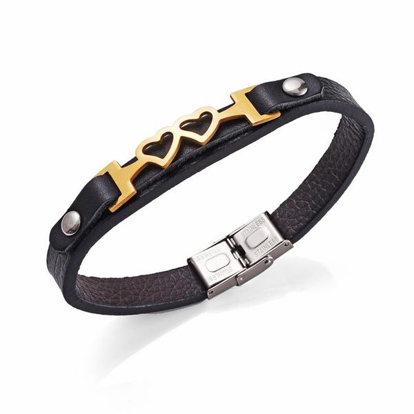 

charm bracelets korean style fashion heart-to-heart printed genuine leather bracelet love girlfriends' student, Golden;silver
