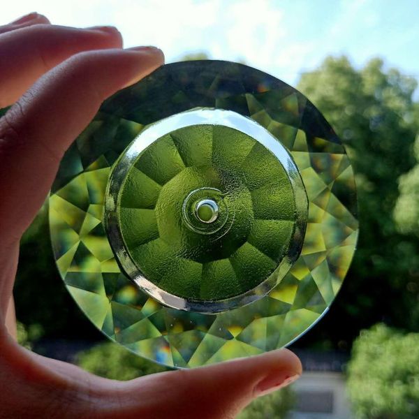 

80mm clear k9 crystal concave round shape chandelier crystals pendants suncatcher accessories crafts gift home garden decoration h wmtvuj