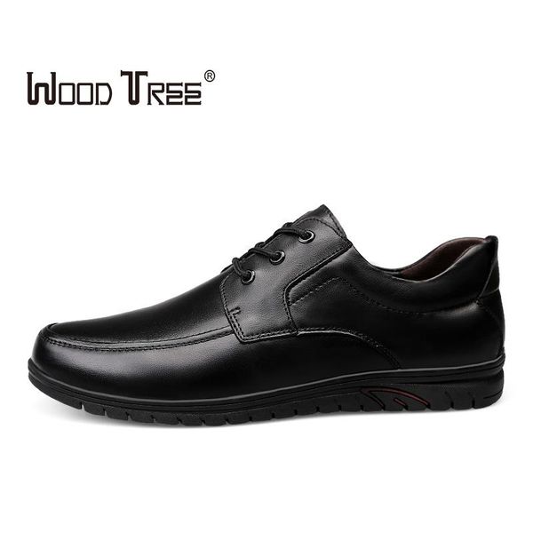 

woodtree men wedding shoes microfiber leather formal business pointed toe for man dress shoes men's oxford flat, Black